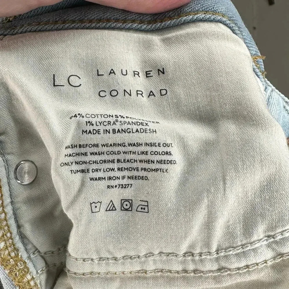 LC Lauren Conrad high rise skinny ankle size 12 light blue distressed jeans - Picture 7 of 8